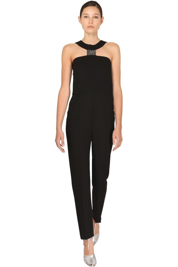 Fitted Crepe Jumpsuit W/ Crystals Detail, Givenchy